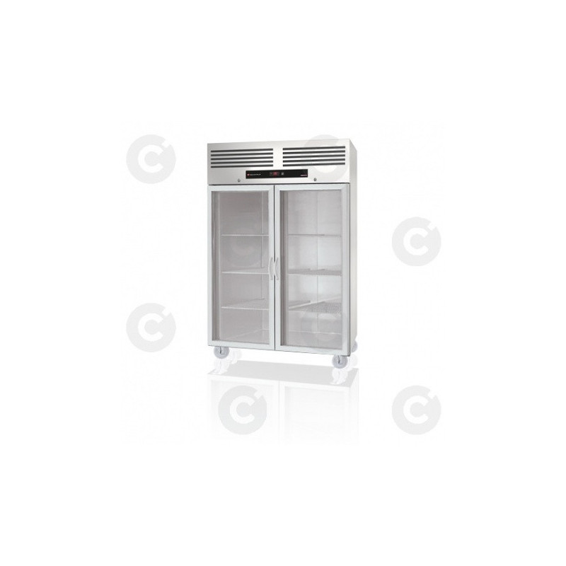 Armoire Réfrigérée 1400 L  - Inox - 2 Portes Vitrées 600 X 400  - Version Positive 
