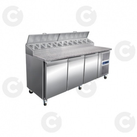 Table À Pizza 3 Portes - 10 Bacs Gn1/3 