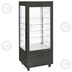 Vitrine Panoramique - Froid Negatif Ventile(-18/-5C) - 480L - Version Noire 