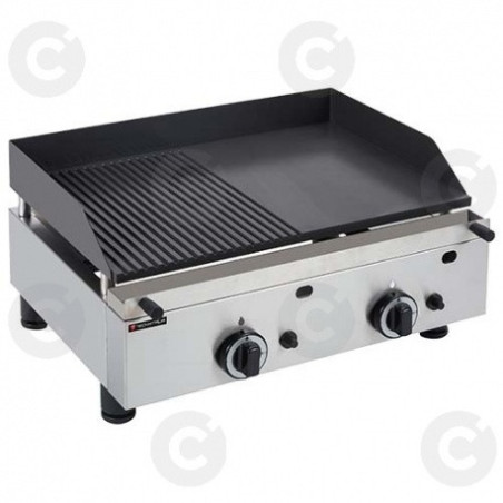 Plaque A Snacker Rainuree Ceramique - Gamme Euro Gaz - Longueur 600 – Lisse /  Rainurée 