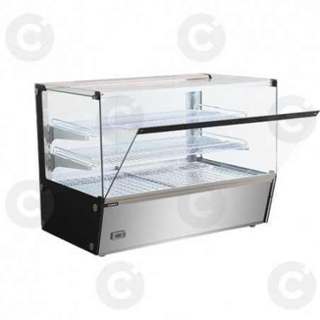Vitrine Chauffante Inox 120L - Vitre Droite 