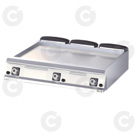 Diamante 70 - Plaques À Snacker Gaz - Triple 1200 – Lisse - A Poser - Chrome 