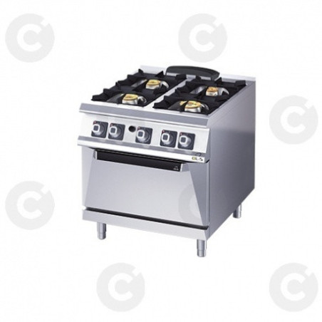 Diamante 70 - Fourneau 4 Feux Gaz + Four Gaz Gn2/1 