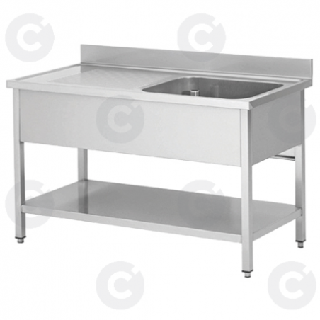 Plonge 1 Bac + Égouttoir À Gauche 1200 X 600 