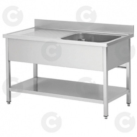 Plonge 1 Bac + Égouttoir À Gauche 1000 X 700 