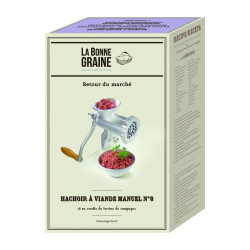 Hachoir à viande manuel n° 8 - inox - grille 6,5 mm - serre joint - 17,5 x 7,5 x 25 cm - 0,7 kg / mn 