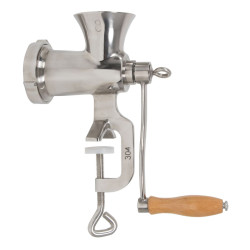 Hachoir à viande manuel n° 8 - inox - grille 6,5 mm - serre joint - 17,5 x 7,5 x 25 cm - 0,7 kg / mn 