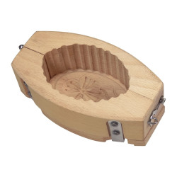 Moule à beurre cannelé - hêtre - ovale décor fleur - 80g 