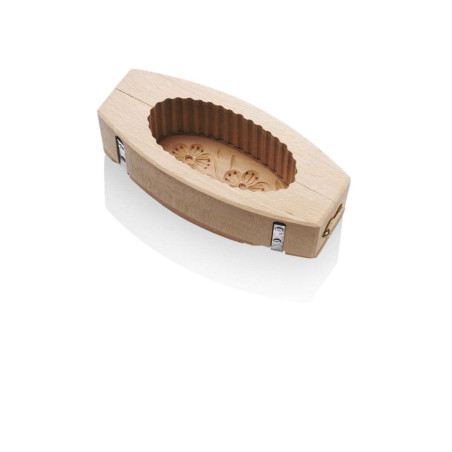 Moule à beurre cannelé - hêtre - ovale décor fleur - 250g 