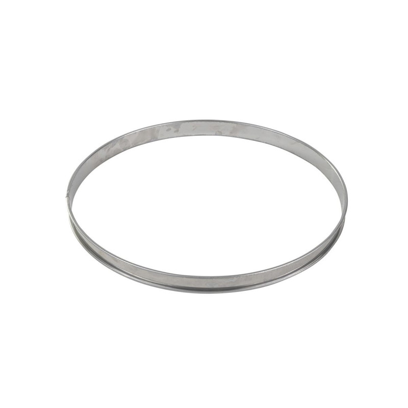 Cercle à tarte haut - inox - bords roulés - épaisseur 4/10ème - Ø260 mm h27 mm 