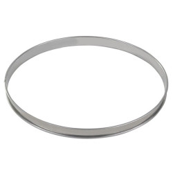 Cercle à tarte haut - inox - bords roulés - épaisseur 4/10ème - Ø320 mm h27 mm 