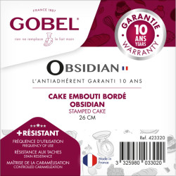 Cake embouti - antiadhérent Obsidian - 260 x 95 mm ext / 230 x 65 mm int h75 mm 