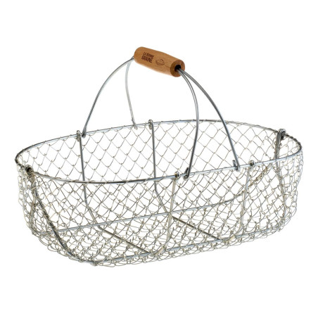 Panier galvanisé poignée bois - 7 L 