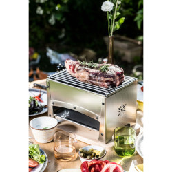 Braséro Bron Coucke Foyer 1 coté fermé pour utilisation extérieur (BBQ de table) 