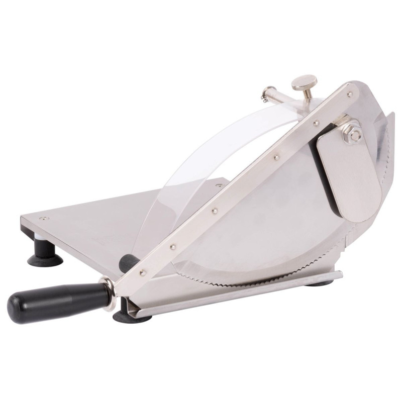 Coupe-pain lame ronde à butée / socle inox 