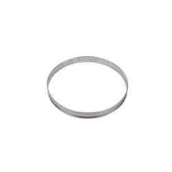 Cercle à tarte - inox - bord roulé - épaisseur 4/10ème - Ø200 mm h20 mm 